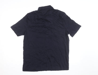 Marks and Spencer Autograph Men's Blue Supima Cotton Polo Shirt L
