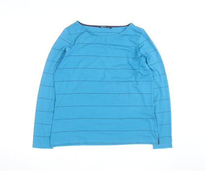 Rohan Womens Blue Striped Long Sleeve Boat Neck Top Size 14