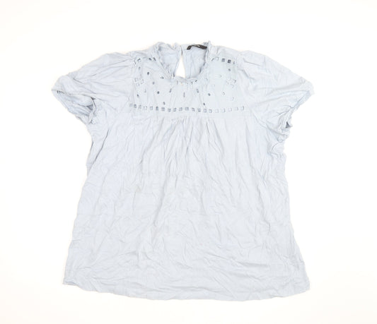 Vero Moda Women's Blue Cotton Tunic Blouse Size L