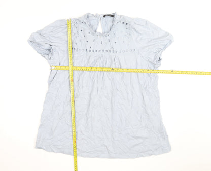 Vero Moda Women's Blue Cotton Tunic Blouse Size L