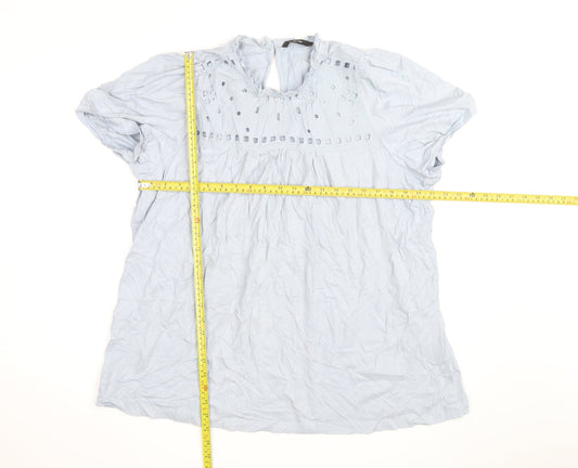 Vero Moda Women's Blue Cotton Tunic Blouse Size L