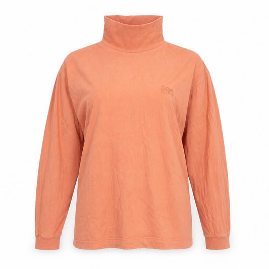 Cotton Traders Women's Orange Roll Neck Long Sleeve Cotton Top Size S
