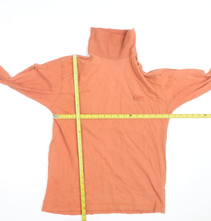 Cotton Traders Women's Orange Roll Neck Long Sleeve Cotton Top Size S