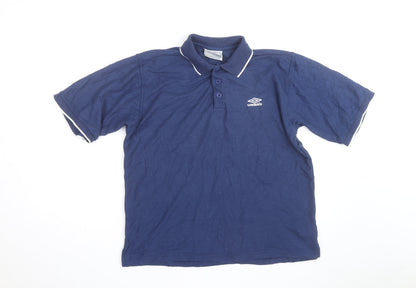 Umbro Men's Blue Short Sleeve Polo Shirt Size L Classic Fit