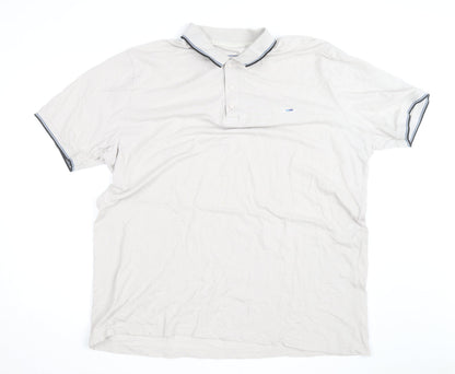 BadRhino Men's Beige 2XL Cotton Short Sleeve Polo Shirt