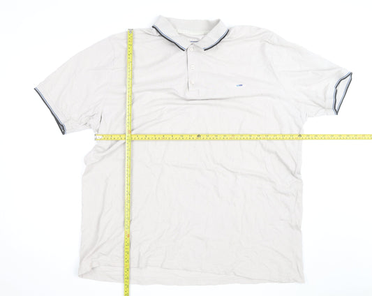 BadRhino Men's Beige 2XL Cotton Short Sleeve Polo Shirt