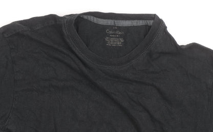 Calvin Klein Men's Black Cotton Crew Neck T-Shirt Size L