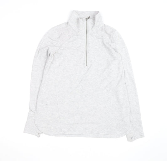 Cubic Square Men's Grey 1/2 Zip High Neck Lightweight Sweatshirt M