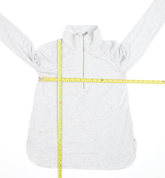 Cubic Square Men's Grey 1/2 Zip High Neck Lightweight Sweatshirt M