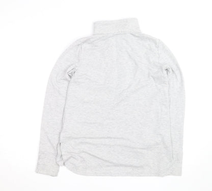 Cubic Square Men's Grey 1/2 Zip High Neck Lightweight Sweatshirt M