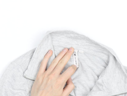Cubic Square Men's Grey 1/2 Zip High Neck Lightweight Sweatshirt M