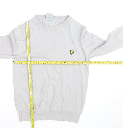 Lyle & Scott Men’s Grey Cotton Crew Neck Golf Jumper Size S