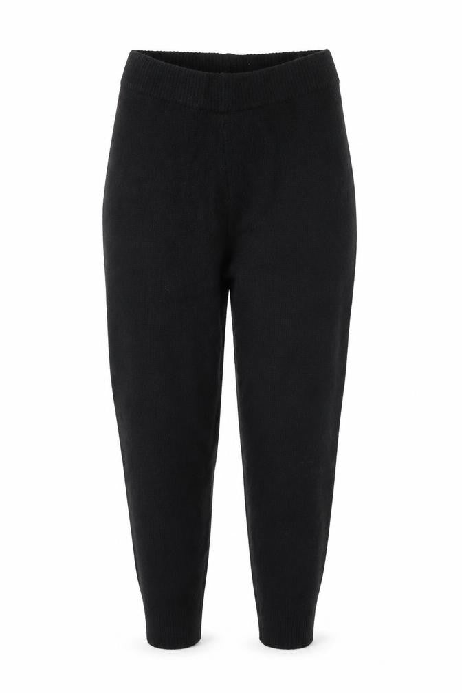 Accessorize Womens Black Wool Blend Knit Jogger Trousers Size M