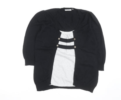 New Look Womens Black Size 14 Cardigan Lightweight Knit