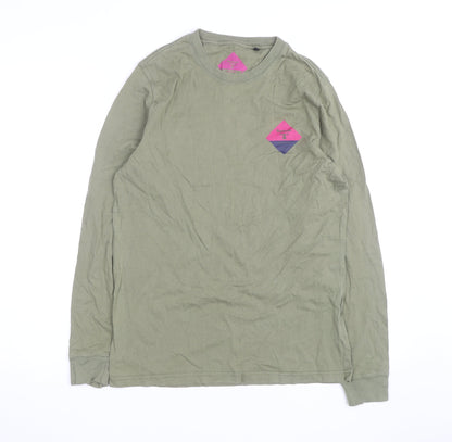 Barbour Men's Green Long Sleeve Cotton Graphic T-Shirt Size S