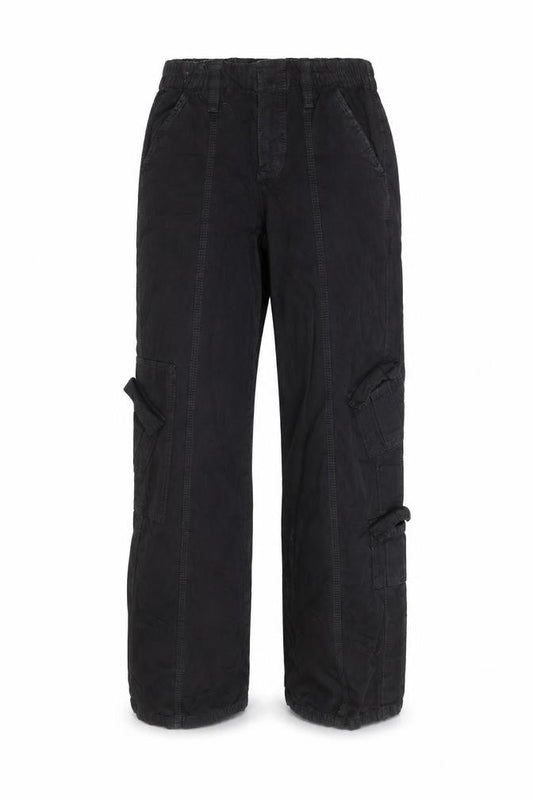 BDG Men's Black XS Cargo Trousers Elastic Waist Cotton