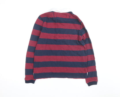Jack Wills Men's Multicoloured Striped Rugby Shirt M Long Sleeve Cotton