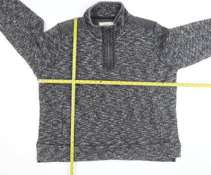 Fat Face Men's Grey 2XL 1/4 Zip Cotton Blend Jumper
