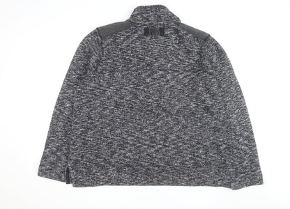 Fat Face Men's Grey 2XL 1/4 Zip Cotton Blend Jumper