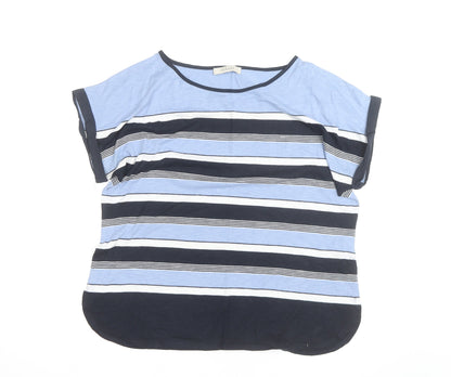 Oasis Women’s Blue Striped Relaxed T-Shirt Size L