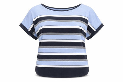 Oasis Women’s Blue Striped Relaxed T-Shirt Size L