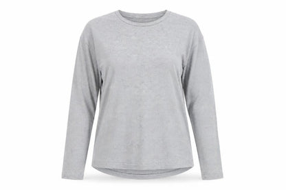 Maison de Nîmes Women’s Grey Striped Long Sleeve Jersey T-Shirt Size 10