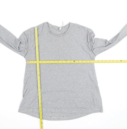 Maison de Nîmes Women’s Grey Striped Long Sleeve Jersey T-Shirt Size 10