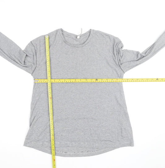 Maison de Nîmes Women’s Grey Striped Long Sleeve Jersey T-Shirt Size 10