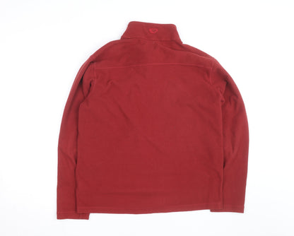 Brasher Mens Red Fleece 1/4 Zip Pullover Sweatshirt M