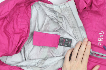 Rab Womens Pink Waterproof Hooded Rain Jacket Size 10