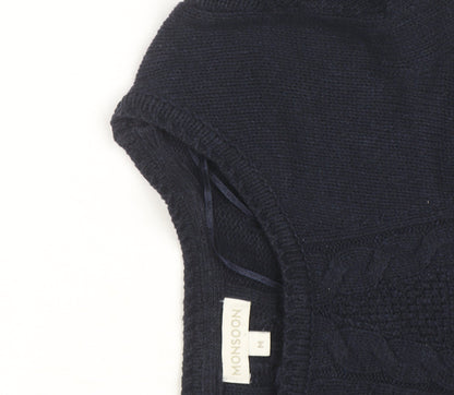 Monsoon Womens Blue Cable Knit Long Sleeve Tunic Jumper M