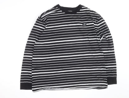 Next Women Black White Striped Long Sleeve Pullover Sweatshirt Size 14