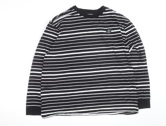 Next Women Black White Striped Long Sleeve Pullover Sweatshirt Size 14