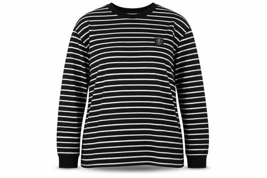 Next Women Black White Striped Long Sleeve Pullover Sweatshirt Size 14