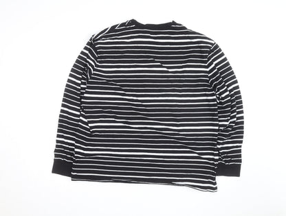 Next Women Black White Striped Long Sleeve Pullover Sweatshirt Size 14