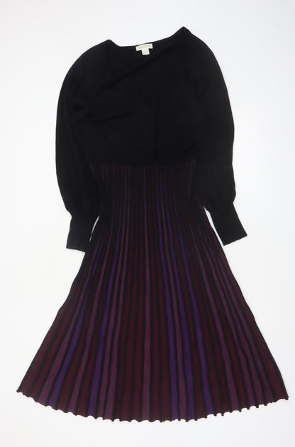 Monsoon Women’s Multicoloured Size 14 Fit & Flare Knit Midi Dress