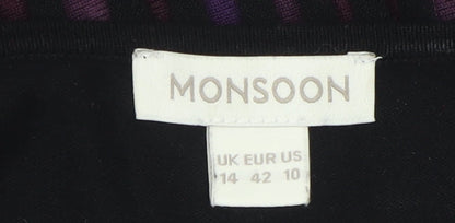 Monsoon Women’s Multicoloured Size 14 Fit & Flare Knit Midi Dress