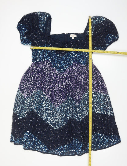 Maya Deluxe Women's Multicoloured Sequin A-Line Dress Size 16