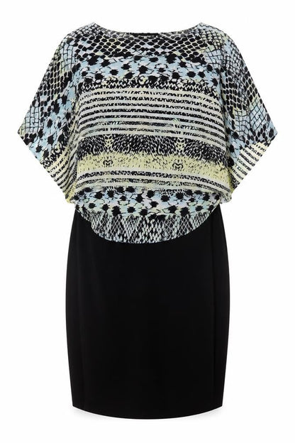 Bonmarché Women’s Black Geometric Shift Dress Size 22 Plus