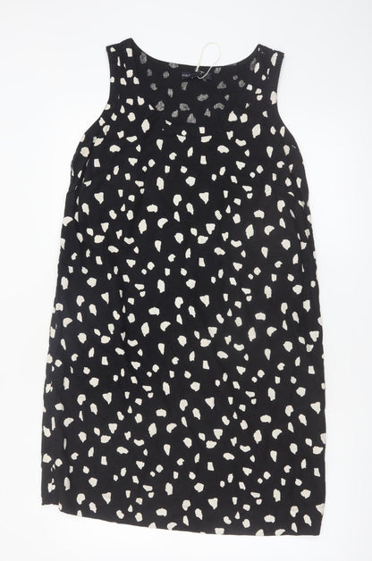 Marks and Spencer Women Black Viscose Shift Dress Size 12