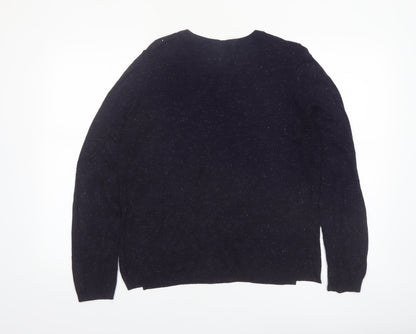 Whistles Women Black Wool Blend Crew Neck Jumper Size 14