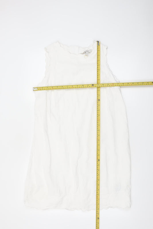 Marks and Spencer Women’s White Linen Blend Sleeveless Shift Dress Size 14