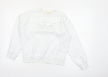 Levi's Women's White XS Cotton Blend Pullover Sweatshirt