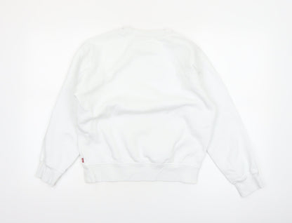 Levi's Women's White XS Cotton Blend Pullover Sweatshirt