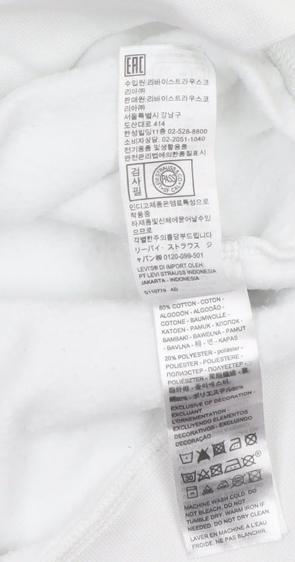 Levi's Women's White XS Cotton Blend Pullover Sweatshirt