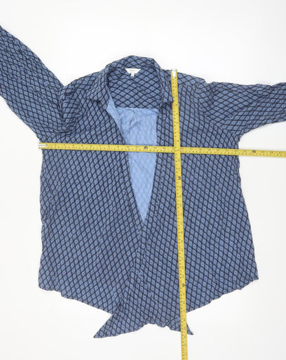Cotton Traders Women's Blue Geometric Tunic Blouse Size 16
