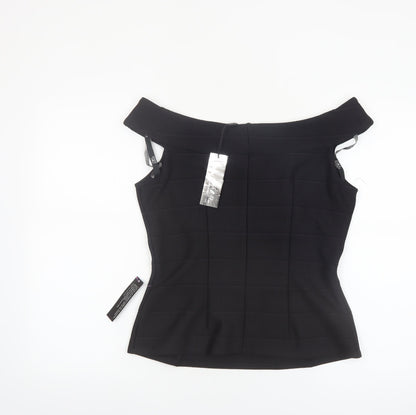 Star by Julien Macdonald Black Off Shoulder Slim Fit Women's Size 14 Top