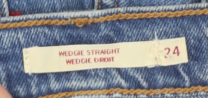 Levi Strauss Women’s Blue 24 High Rise Wedgie Straight Denim Jeans