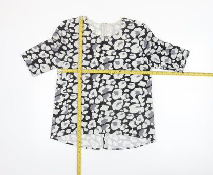 Whistles Women’s Black Animal Print 3/4 Sleeve Blouse Size 8