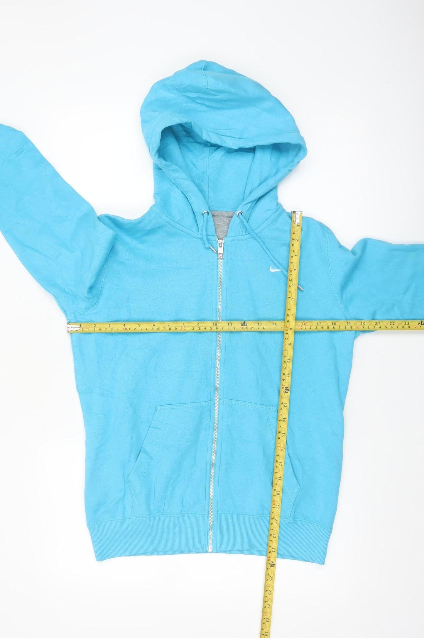 Nike Women's Blue Full Zip Hoodie Size M Cotton Blend